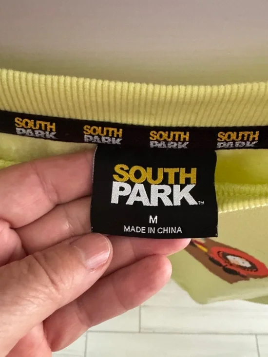 South Park Crewneck Sweatshirt Unisex Medium Lime Green Pixel Characters Graphic - Picture 4 of 5